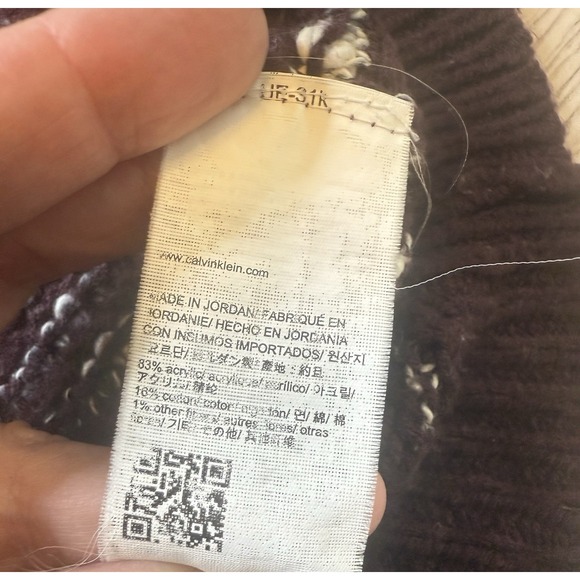 Calvin Klein Ladies Marbled Maroon Knit Vintage Sweater. Cotton Blend. Sz XL - Picture 10 of 10